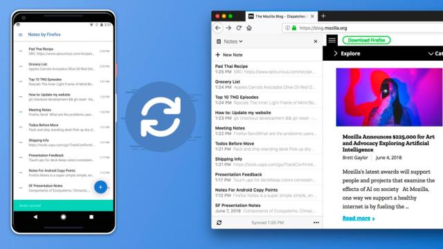 La nueva aplicación de notas de Firefox se sincroniza con tu ordenador