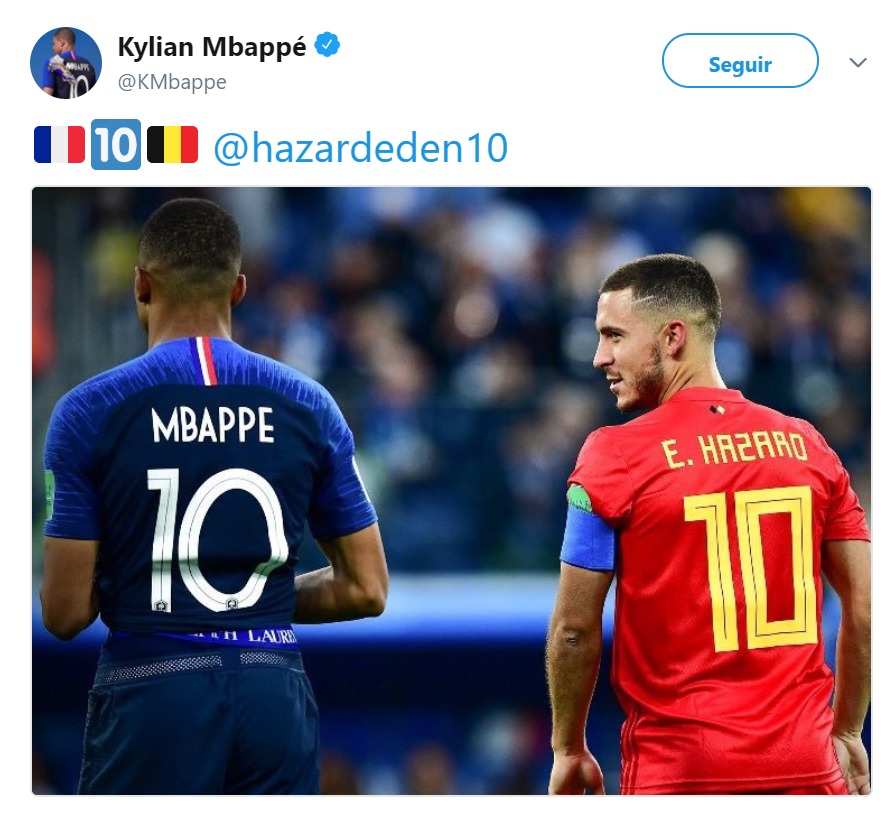 Mbappé publica una fotografía junto a Hazard