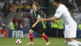 Modric, en la semifinal Croacia - Inglaterra. Foto: Twitter (@HNS_CFF)