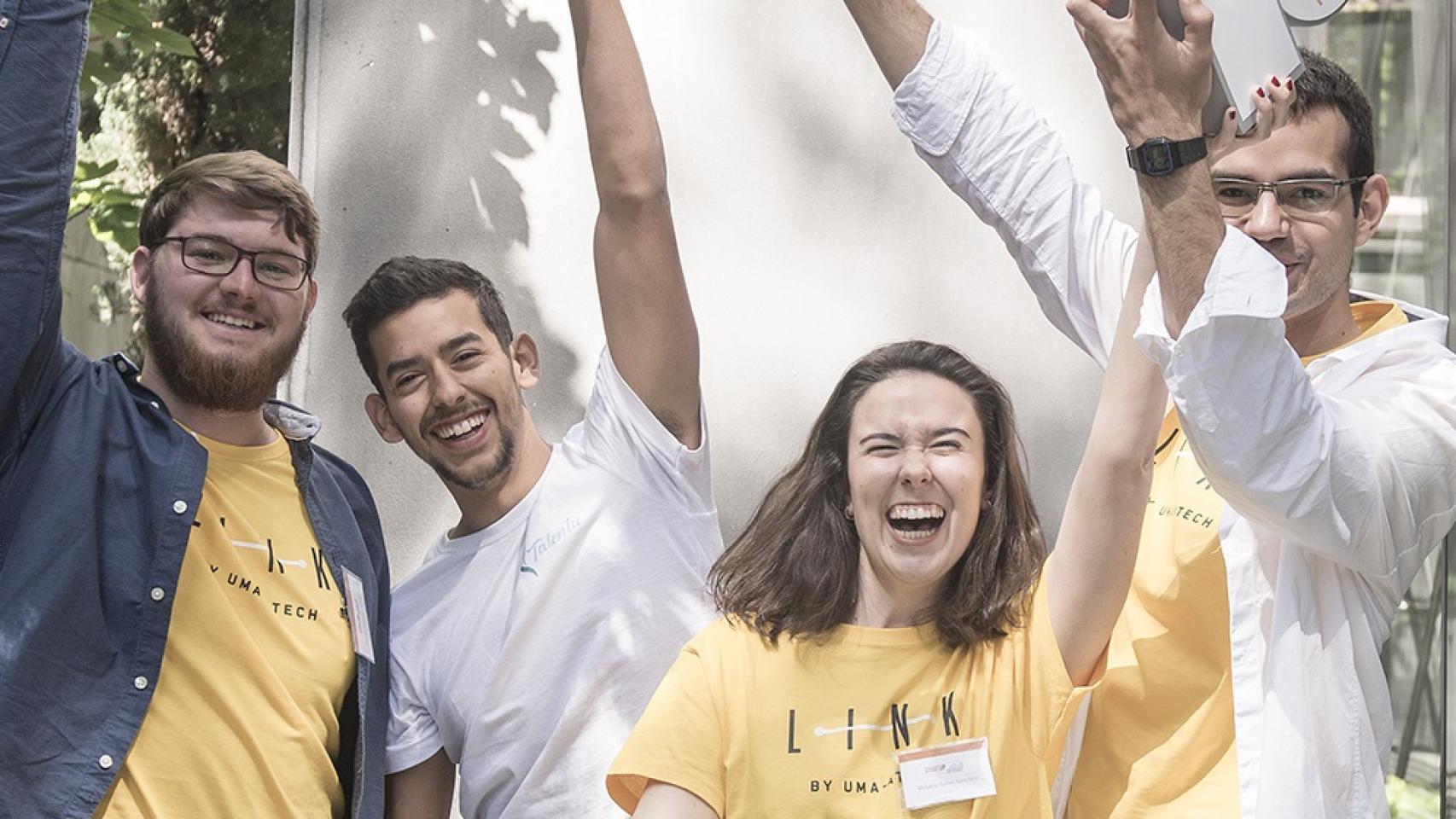 Miembros de Biofy, tras ganar la edición nacional del Startup Programme en Madrid.