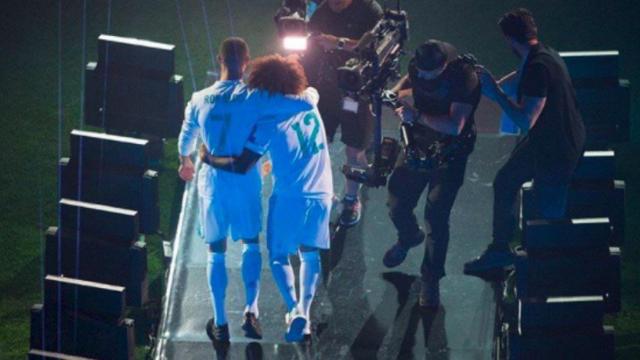 Cristiano y Marcelo durante la celebración de La Decimotercera. (@marcelotwelve)