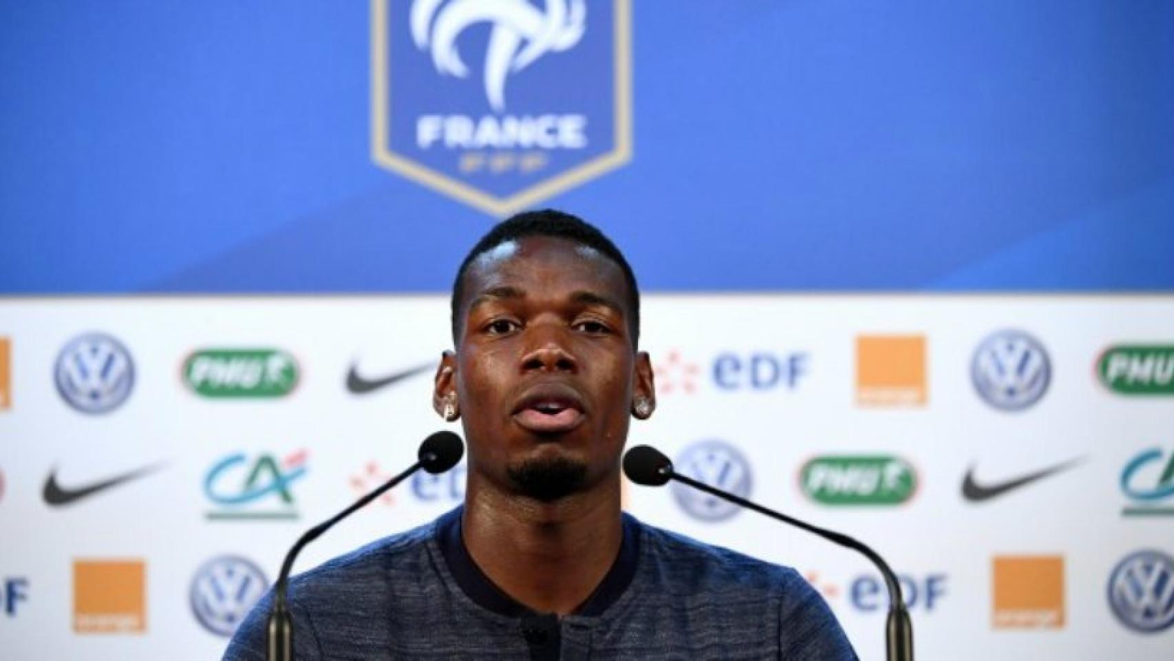 Paul Pogba, en rueda de prensa con Francia. Foto: fff.fr