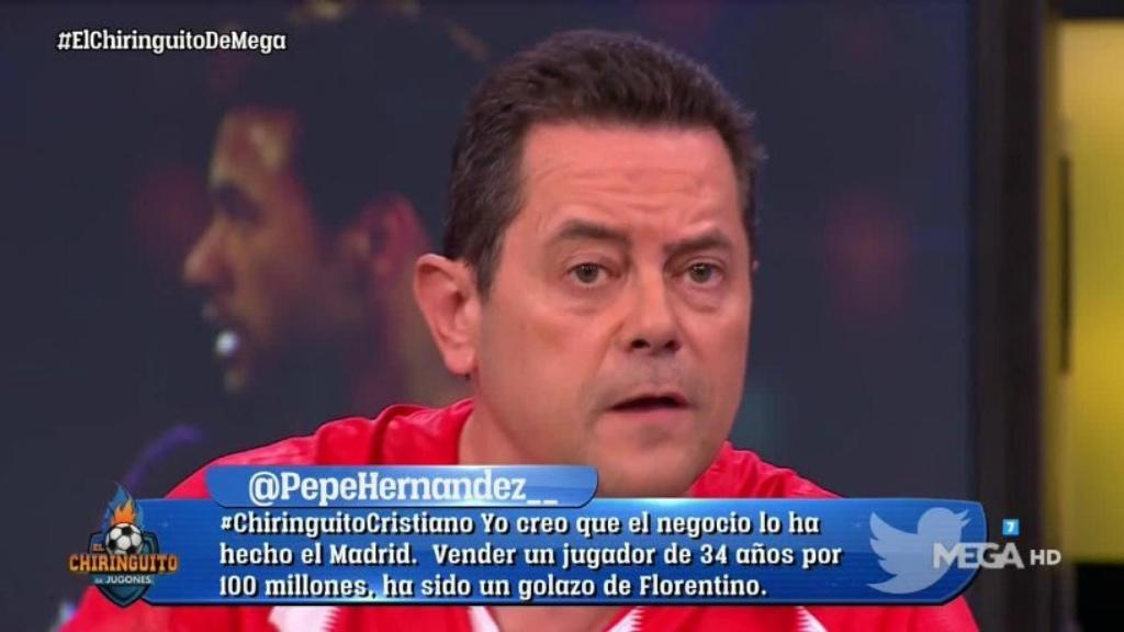 Tomás Roncero en El Chiringuito. Foto: Twitter (@elchiringuitotv)