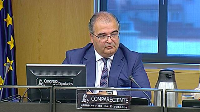 Ángel Ron, expresidente del Banco Popular, durante su comparecencia en el Congreso de los Diputados.