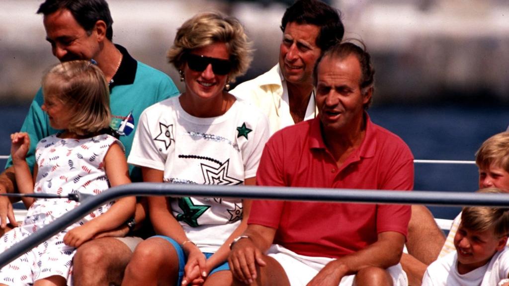 Lady Di junto a Juan Carlos en un viaje a Mallorca.