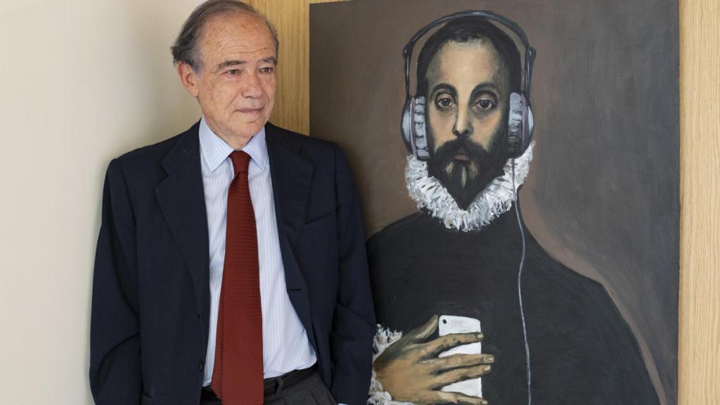 El presidente del Real, con una moderna imagen del Greco.