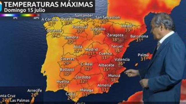 Predicción del tiempo para el domingo.