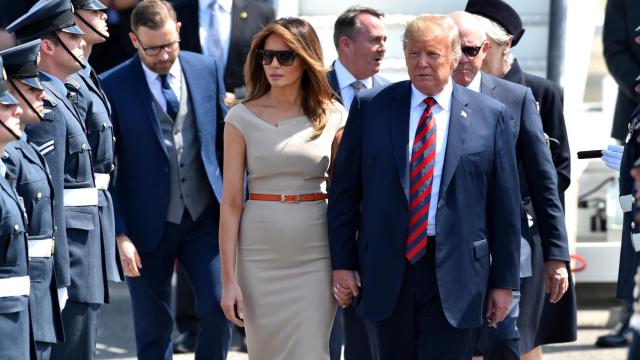 Donald  y Melania Trump, durante su visita al Reino Unido.