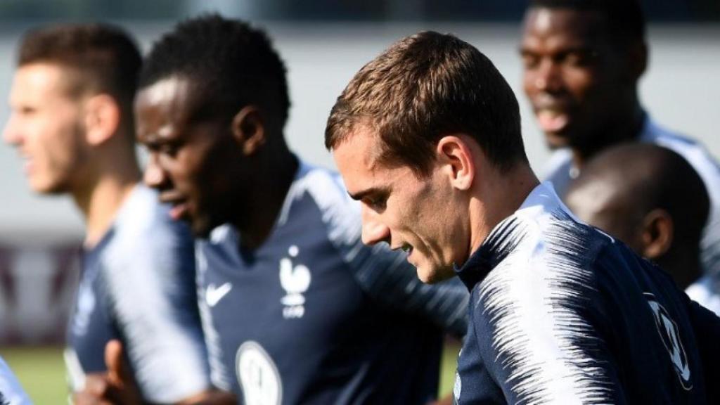 Griezmann durante un entrenamiento de Francia. Foto: Twitter (@equipedefrance).