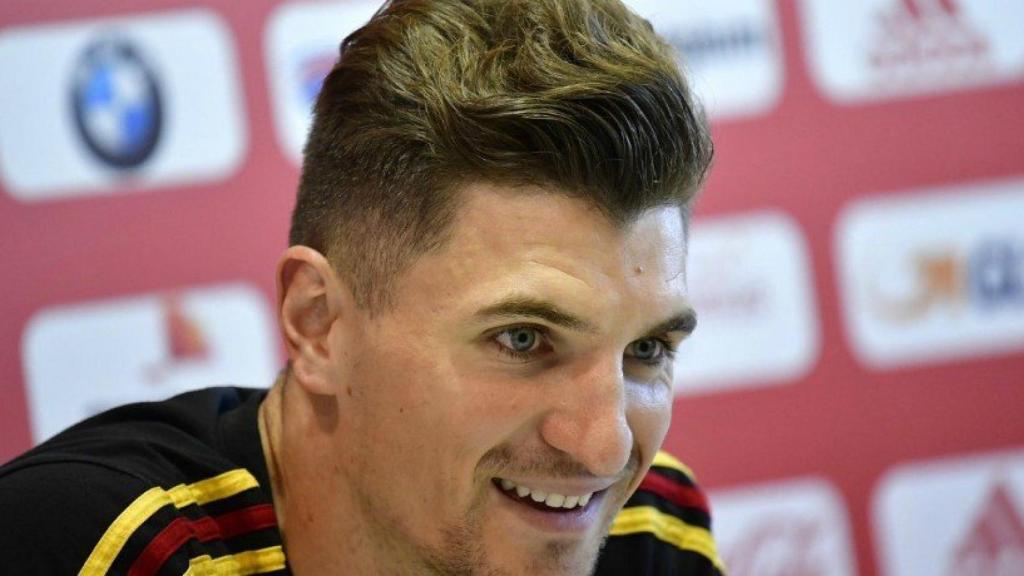 Meunier en rueda de prensa. Foto: Twitter (@BelRedDevils)