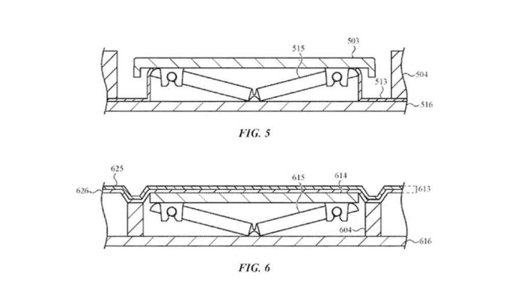 Patente de Apple de la membrana de silicona en el mecanismo de mariposa para el teclado del Macbook pro