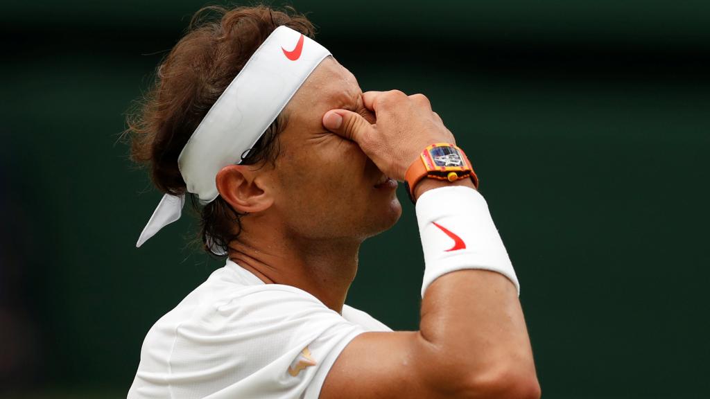 Nadal, lamentándose durante el partido ante Djokovic.