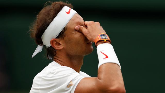 Nadal, lamentándose durante el partido ante Djokovic.