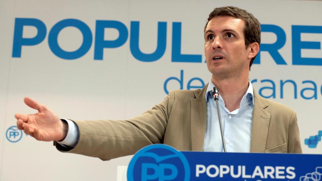 Pablo Casado, durante su intervención en un encuentro con compromisarios en Granada este sábado.