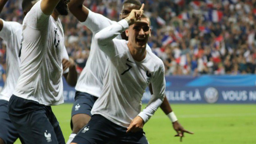 Griezmann celebra con Francia. Foto Twitter (@equipedefrance)