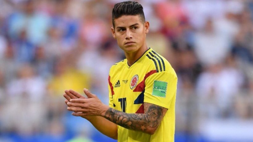 James, durante un partido con Colombia. foto: Twitter (@jamesdrodriguez)