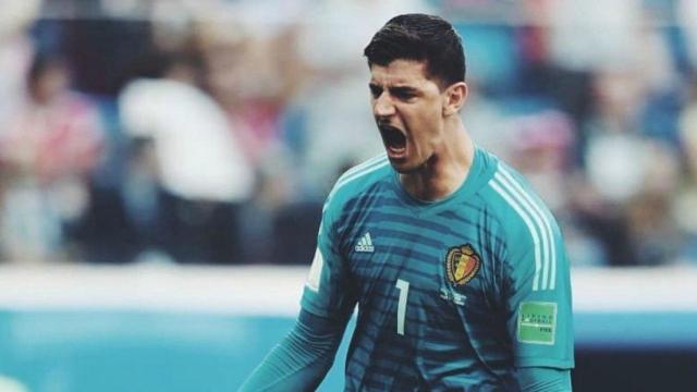 Courtois, en un partido del Mundial con Bélgica