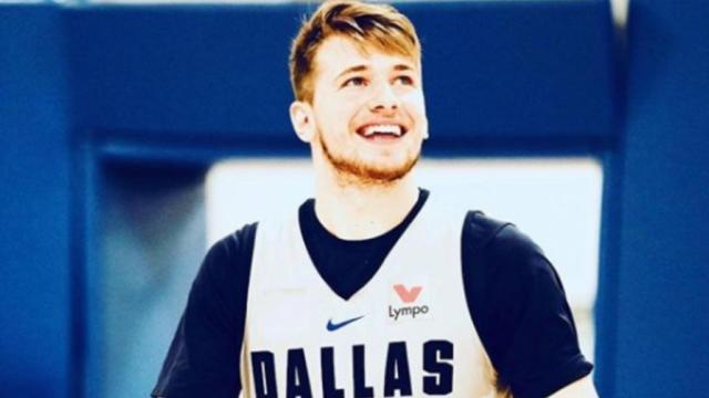 Luka Doncic, durante un entrenamiento con Dallas Mavericks. Foto: Instagram (@dallasmavs)