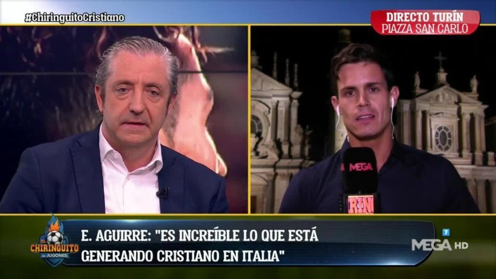 Edu Aguirre habla sobre Cristiano en El Chiringuito. Foto: Twitter. (@elchiringuitotv)