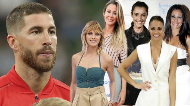 Montaje de Sergio Ramos con Amaia Salamanca, Elisabeth Reyes, Blanca Romero, Lara Álvarez y Nani Gaitán.