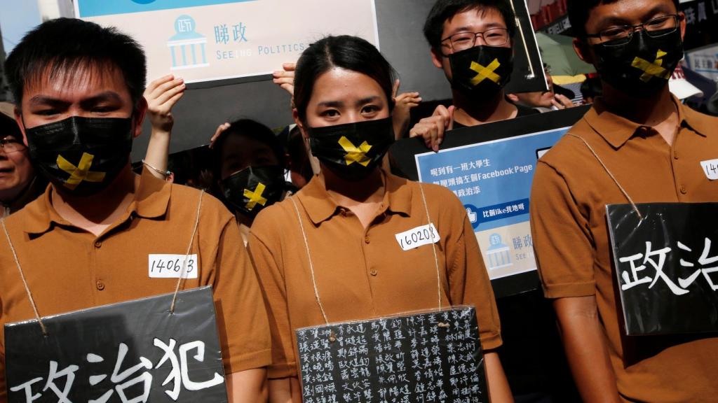 Protestas en contra de presos políticos en Hong Kong