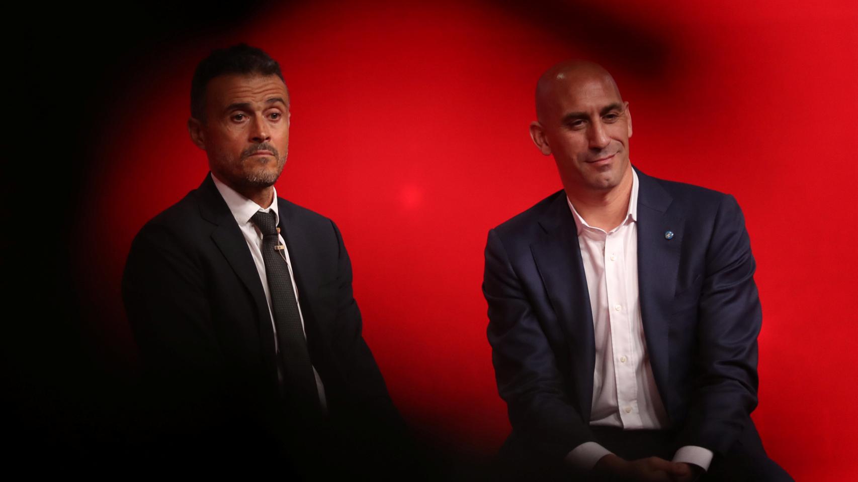 Luis Enrique y Luis Rubiales, presidente de la RFEF