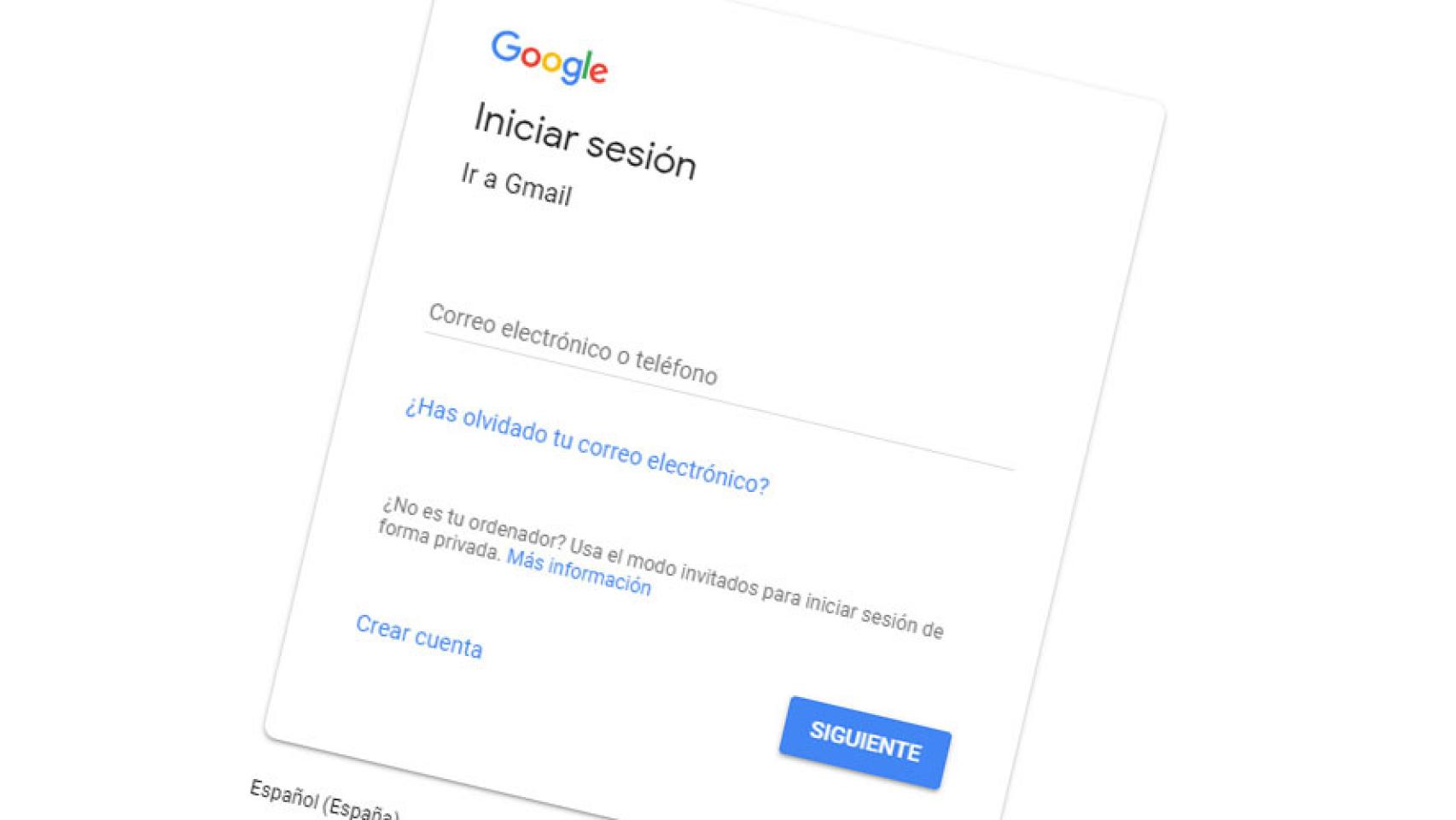 inicio de sesion gmail google diseño