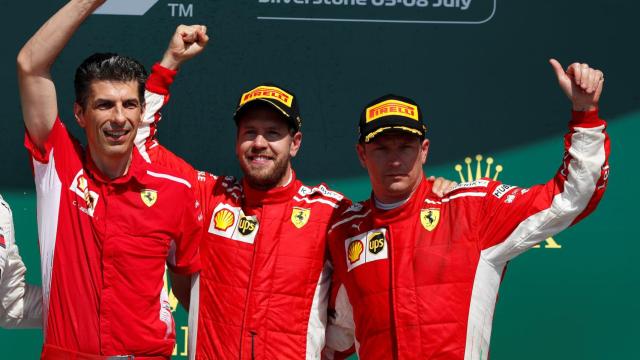 Sebastian Vettel y Kimi Raikkonen en el Gran Premio de Gran Bretaña