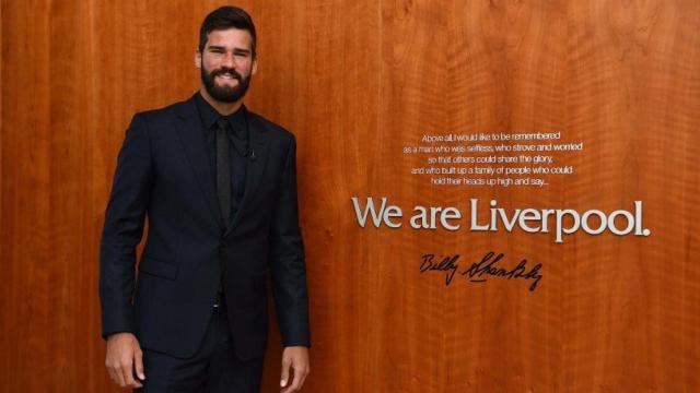 Alisson, nuevo jugador del Liverpool. Foto: Twitter (@LFC).