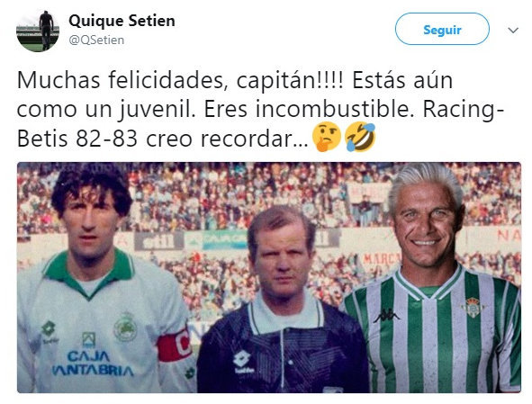 La épica felicitación de Setién a Joaquín por su 37 cumpleaños