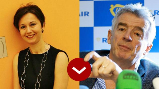 A LOS LEONES: Mariangela Marseglia (Amazon) y Michael O'Leary (Ryanair)