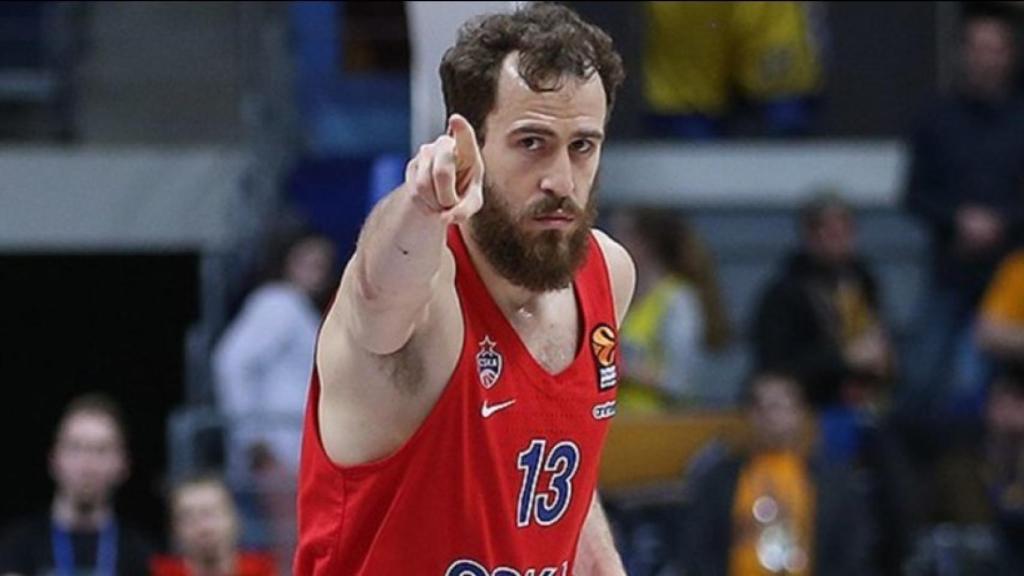 Sergio Rodriguez durante un partido con el CSKA. Foto: cskabasket.com