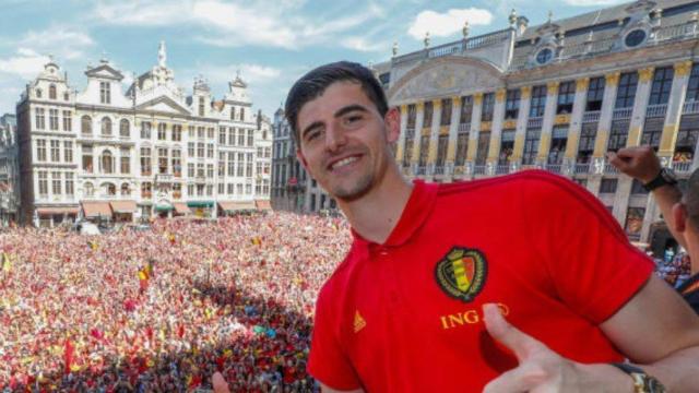 Courtois durante la celebración del Mundial del Chelsea. Foto chelseafc.com