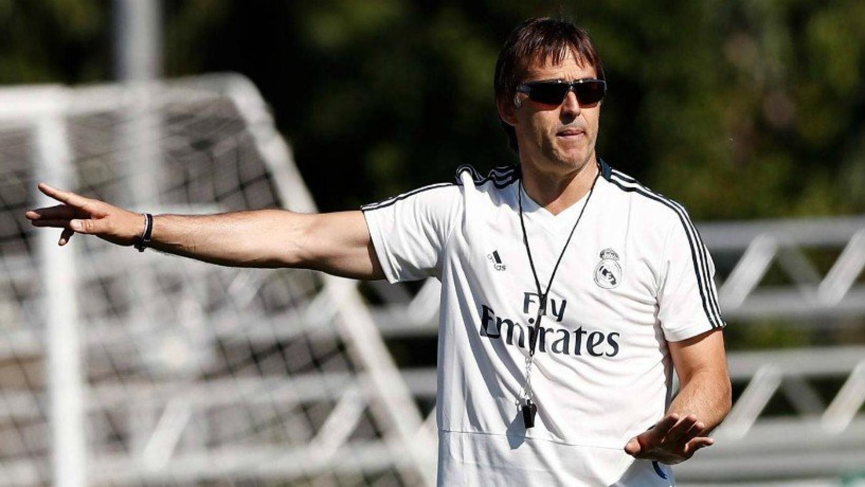 Lopetegui, en un entrenamiento del Real Madrid