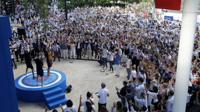 Un momento de la celebración del ‘Values Day’ en la ciudad BBVA en Madrid.