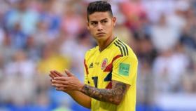 James, durante un partido con Colombia. foto: Twitter (@jamesdrodriguez)