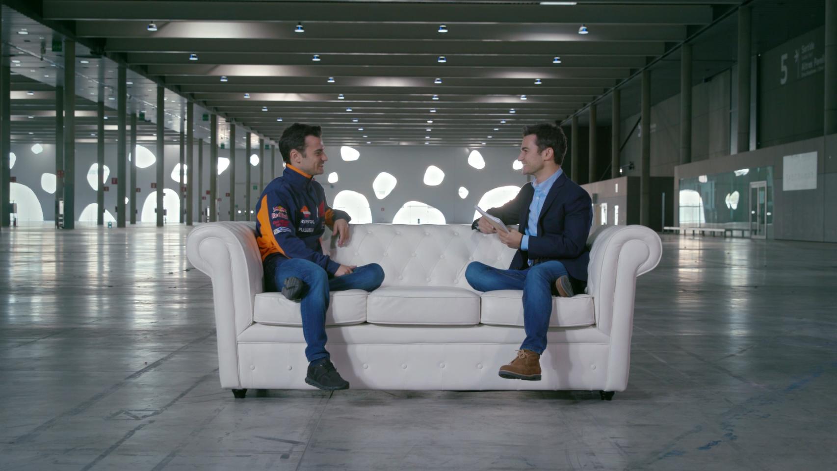 Dani Pedrosa, durante un momento de la entrevista.