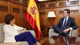 Santamaría y Casado en su reunión.