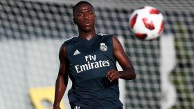 Vinicius Jr. durante el último entrenamiento con el Real Madrid