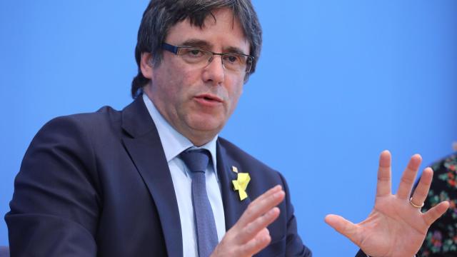 Puigdemont, durante una conferencia en Berlín.