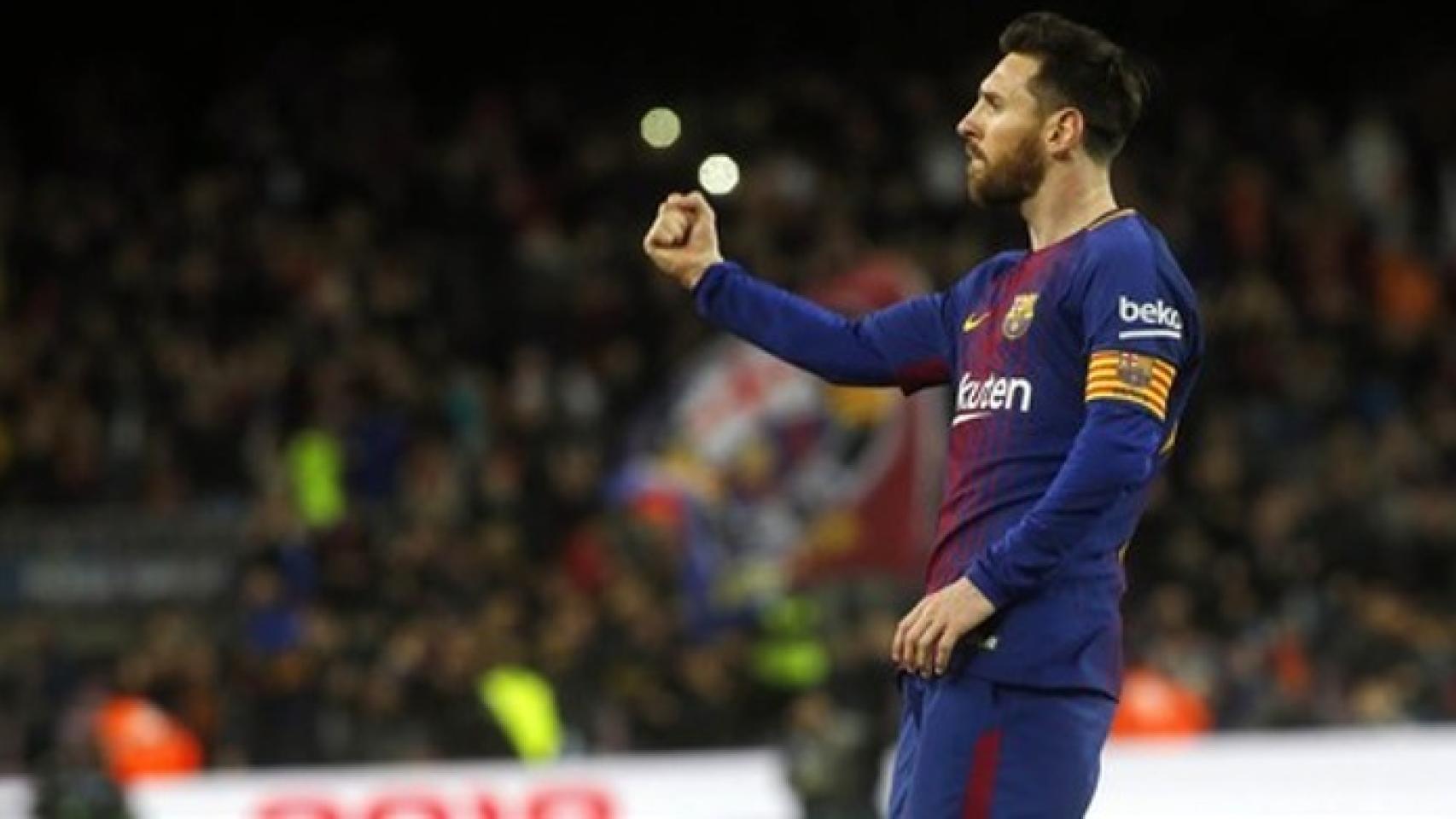 Messi celebra un gol con el Barcelona. Foto fcbarcelona.com
