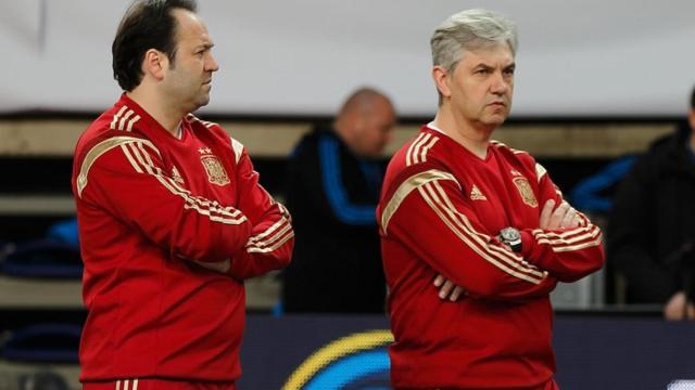 Federico Vidal y José Venancio López con la selección española. Foto: Twitter (@SeFutbol)