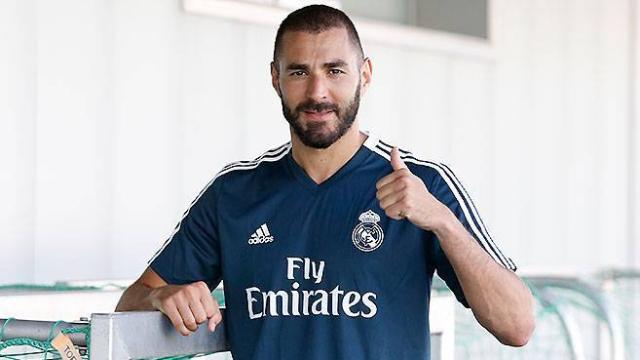 Benzema, en Valdebebas con el Real Madrid