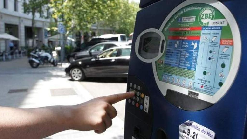 Parquímetro en una calle del centro de Madrid.