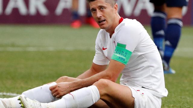 Lewandowski con Polonia durante el Mundial de Rusia