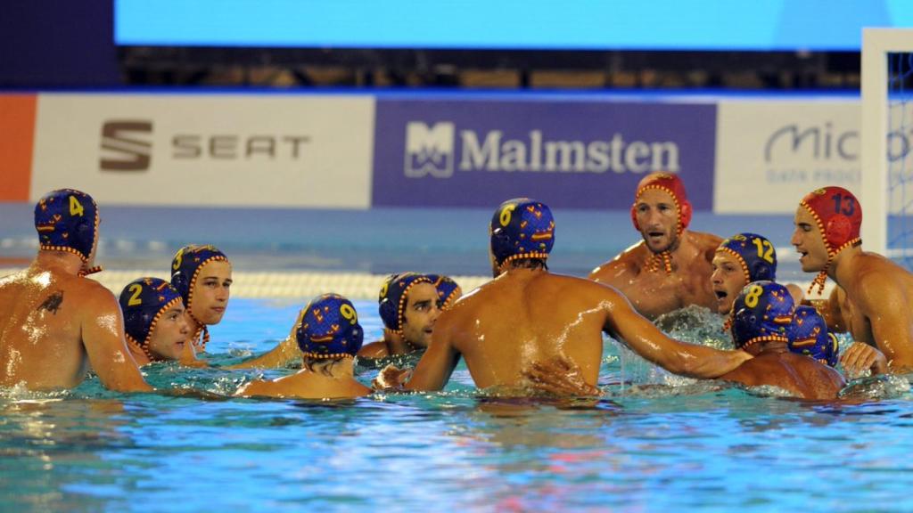 La selección de España de waterpolo, subcampeona de Europa. Foto: Twitter (@RFEN_directo)