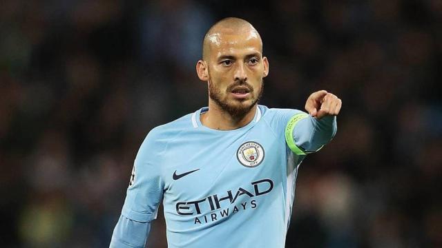 David Silva, en un partido con el Manchester City. Foto: EFE