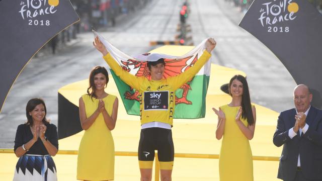 Geraint Thomas, tras ganar el Tour de Francia 2018. Foto: EFE