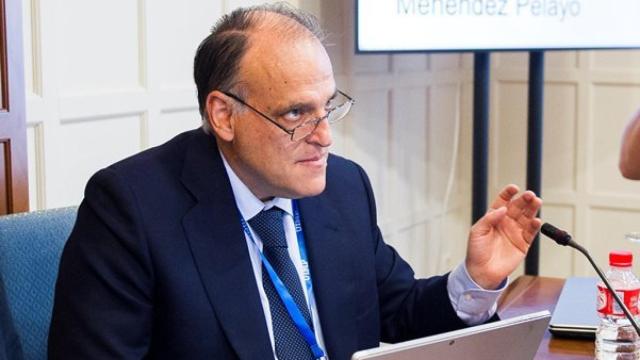 Javier Tebas en la Universidad Internacional Menéndez Pelayo. Foto: Twitter (@UIMP)