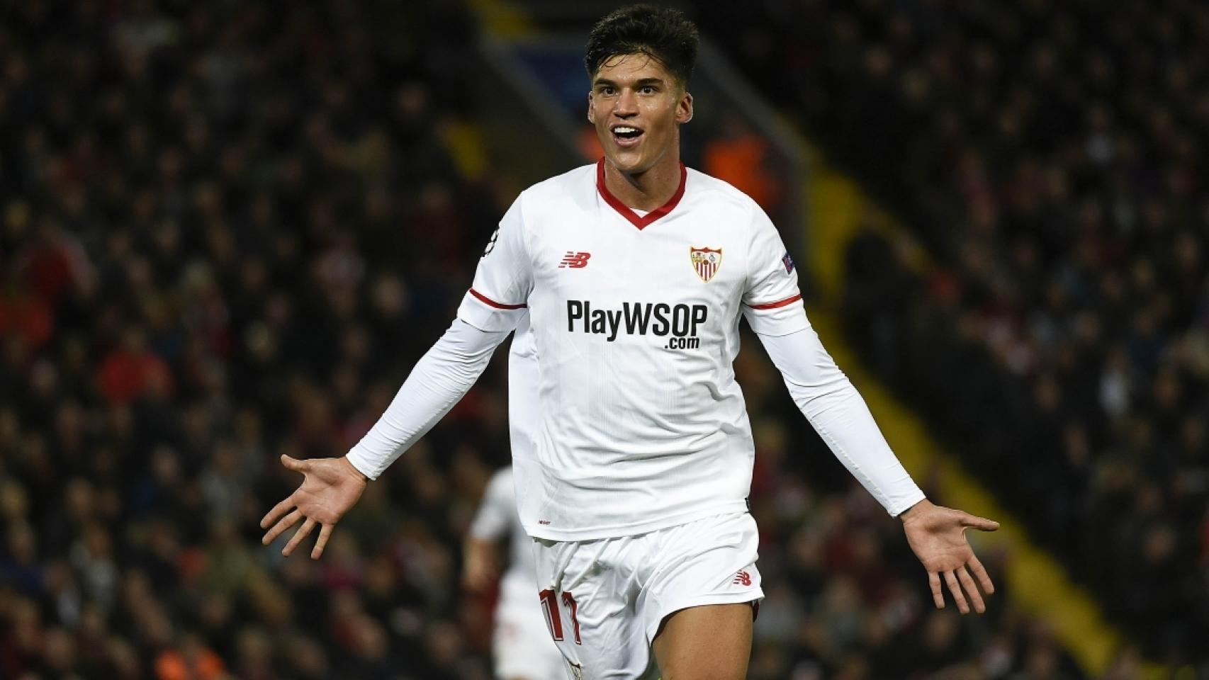 Joaquín Correa celebra un gol con el Sevilla. Foto: sevillafc.es